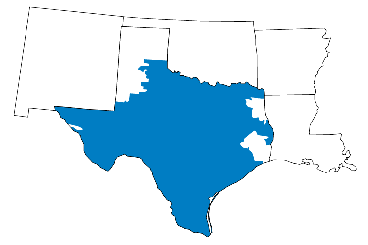 ERCOT Territory Map